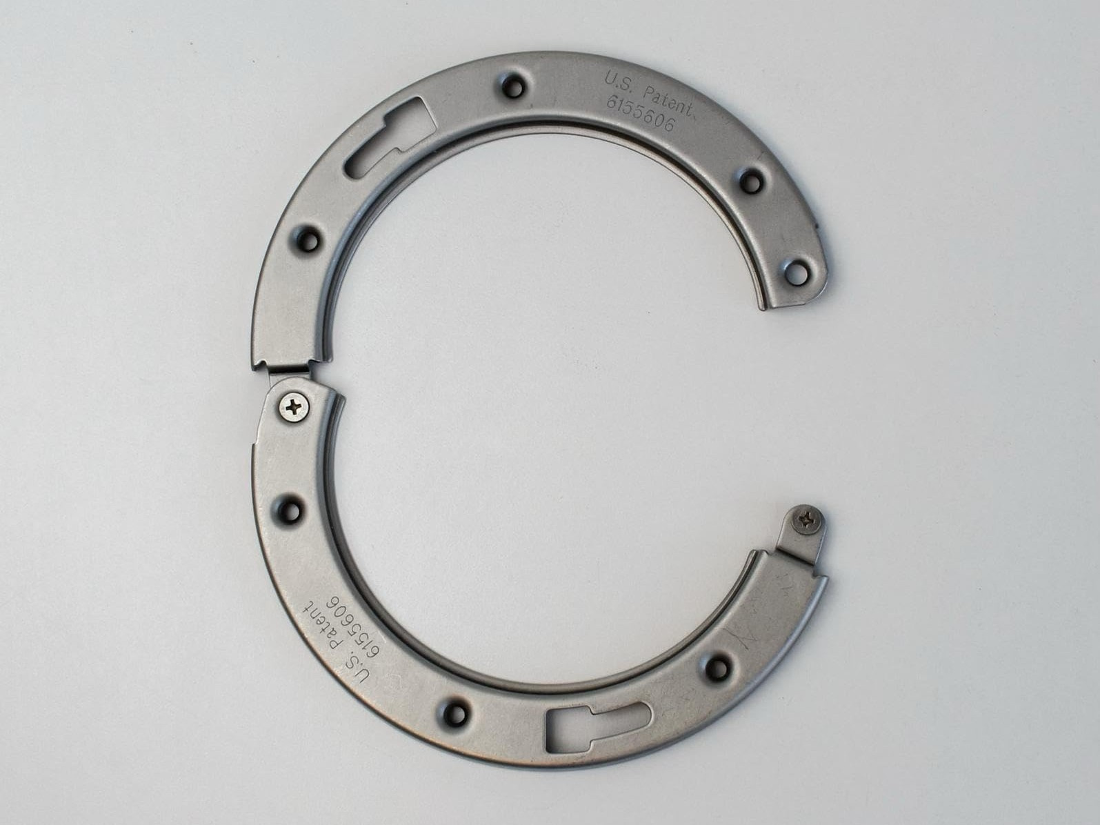 The Clam two-piece stainless steel repair ring, assembled